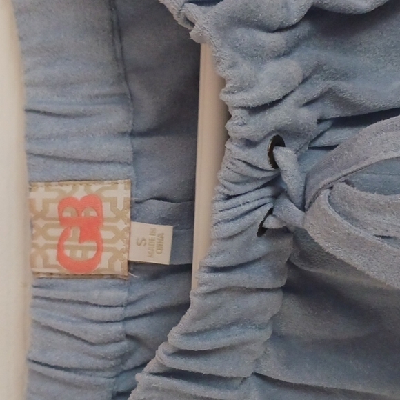 GB Light Blue Faux Seude Short Set - Picture 6 of 8